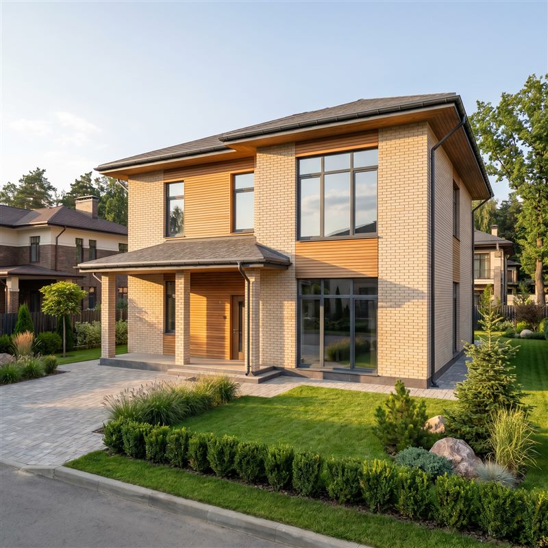 Aerated concrete home on a monolithic frame