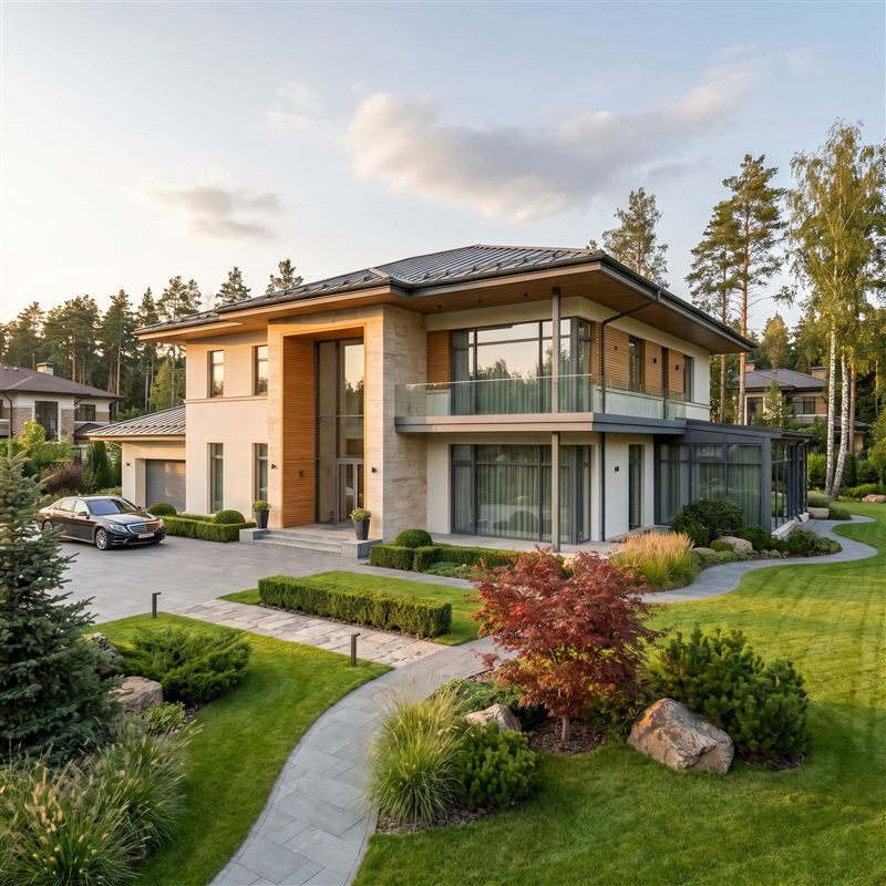 Ceramic-block home on a monolithic frame